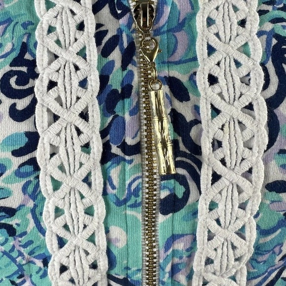 Lilly Pulitzer Blue Janie Pop Over Quarter Zip Sweatshirt Size XS UPF 50 - Picture 5 of 14